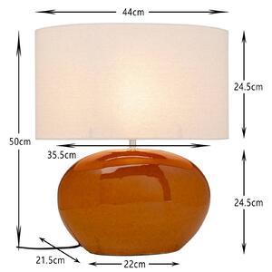 KARE Lampa stołowa Beo, żółty / pomarańczowy, salon / jadalnia, tkanina / materiał / jedwab, skandynawski