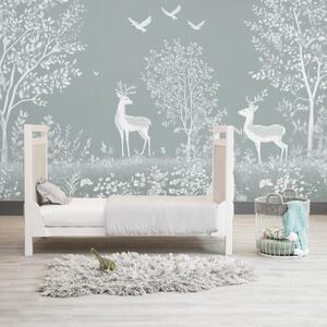 Fototapety las z jeleniem w stylu rysunku kredą na szarym tle, Fototapety Natura, w02444v2 : Uwalls.pl