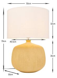 KARE Lampa stołowa Luma, żółty / pomarańczowy, salon / jadalnia, tkanina / materiał / jedwab, skandynawski