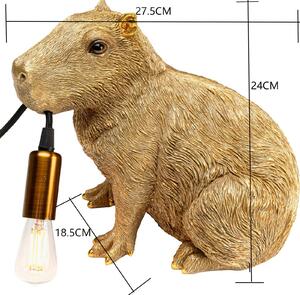 KARE Lampa stołowa Animal Capybara, mosiężny / złoty, salon / jadalnia, tworzywo sztuczne, nowoczesny