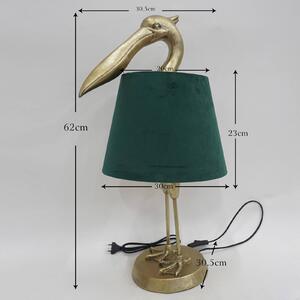 KARE Lampa stołowa Pelican, mosiężny / złoty, salon / jadalnia, tkanina / materiał / jedwab, nowoczesny