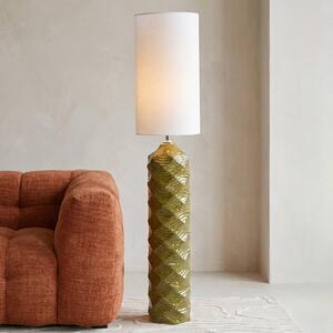KARE Lampa stojąca Luma, zielony, salon / jadalnia, tkanina / materiał / jedwab, skandynawski