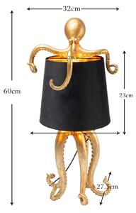 KARE Lampa stołowa Octopus, mosiężny / złoty, salon / jadalnia, tkanina / materiał / jedwab, nowoczesny