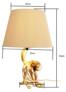 KARE Lampa stołowa Octopus, mosiężny / złoty, salon / jadalnia, tkanina / materiał / jedwab, nowoczesny