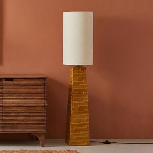 KARE Lampa stojąca Siena, żółty / pomarańczowy, salon / jadalnia, tkanina / materiał / jedwab, vintage