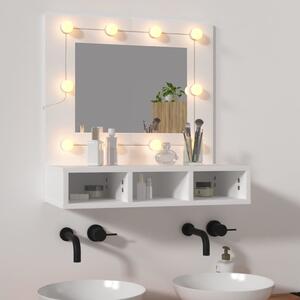Szafka z lustrem i oświetleniem LED, biała, 60x31,5x62 cm