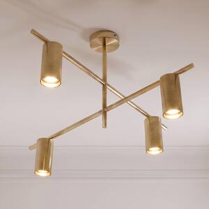 Lampa sufitowa Marilou Lindby, możliwość ściemniania, mosiężny / złoty, salon / jadalnia, metal, nowoczesny