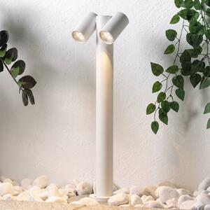 Słupek oświetleniowy PRIOS Tulimar, 2-punktowy, 60 cm, biały, IP65 Tulimar PRIOS, możliwość ściemniania, biały / opal, aluminium, nowoczesny