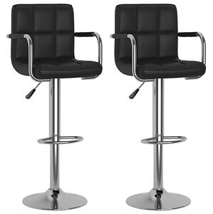 Czarne krzesła barowe z regulowaną wysokością - Ligure 5X