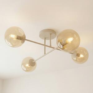 Lampa sufitowa ROMA EMIBIG LIGHTING, możliwość ściemniania, kremowy / amber, salon / jadalnia, szkło, nowoczesny