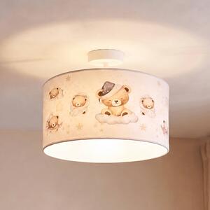 Lampa sufitowa Kids Print Duolla, kremowy / amber, pokój dziecięcy, tkanina / materiał / jedwab