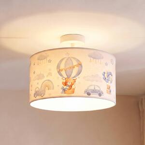 Lampa sufitowa Kids Print Duolla, niebieski, pokój dziecięcy, tkanina / materiał / jedwab