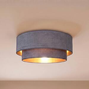 Lampa sufitowa Boho Duolla, aluminiowy / szary / cynkowy, przedpokój, tkanina / materiał / jedwab, młodzieżowy