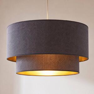 Lampa wisząca Boho Duolla, aluminiowy / szary / cynkowy, sypialnia, tkanina / materiał / jedwab, młodzieżowy