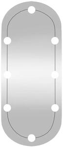 Nowoczesne srebrne lustro z oświetleniem LED 30x70 cm D6-R47