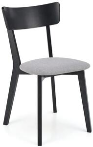 Drewniane krzesło tapicerowane czarny + szary - Orot