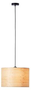 Drewniana lampa wisząca na czarnym stelażu Romm