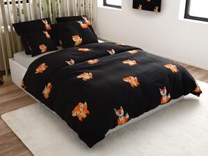 Pościel z mikrofibry FOXES czarna Rozmiar pościeli: 2 szt 70 x 80 cm | 160 x 200 cm