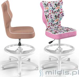 Krzesło z podnóżkiem dla dziecka 119-142 cm Petit White 3 - Entelo