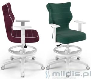 Krzesło młodzieżowe z podnóżkiem 146 – 176 cm Duo White 5 - Entelo
