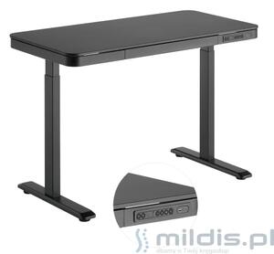 Czarne biurko regulowane Astrid SPE-B126BB - Spacetronic