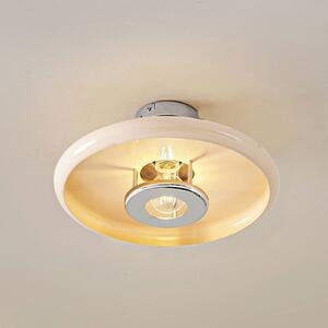 Lindby lampa sufitowa Branford, Ø 35 cm, beżowa, metal