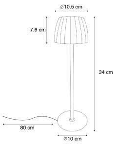 Nowoczesna lampa stołowa szara z 3-stopniowym ściemnianiem i akumulatorem - Dolce Oswietlenie wewnetrzne