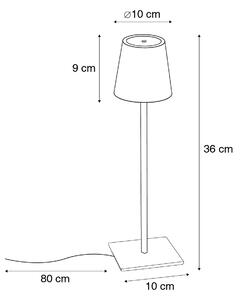 Moderne tafellamp zwart 3-staps dimbaar oplaadbaar - Tazza Oswietlenie wewnetrzne