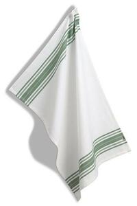 Kela Ścierka kuchenna Cora, 100% bawełna, biały, zielone paski, 70 x 50 cm