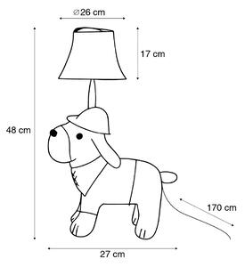 Kinder tafellamp jachthond bruin - Spike Oswietlenie wewnetrzne
