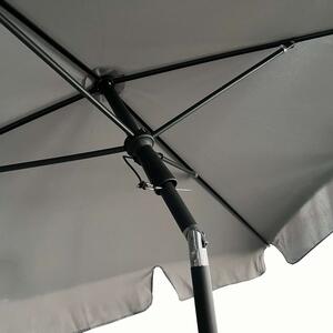 Jasnoszary prostokątny parasol - Toverio