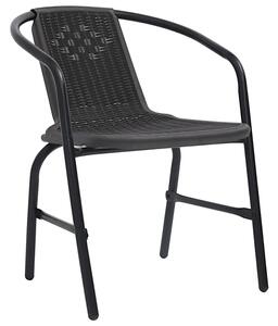 Zestaw dwóch czarnych krzeseł ogrodowych - Ellonel