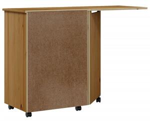 Sosnowe mobilne biurko z szufladami miodowy brąz - Apso