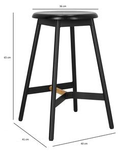 Czarny loftowy stołek barowy - Lindello