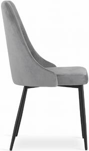 Jasnoszare metalowe krzesło tapicerowane welurem - Imre 3X