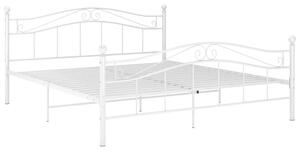 Białe metalowe łóżko z zagłówkiem 160x200 cm - Zaxter