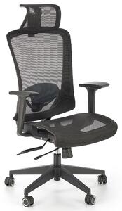 Czarny ergonomiczny obrotowy wentylowany fotel biurowy - Armur