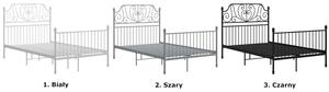 Szare metalowe łóżko z zagłówkiem 120x200 cm - Retilo