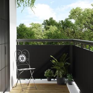 Parawan balkonowy, czarny, 1000x100 cm, polirattan
