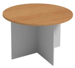 Stół konferencyjny z okrągłym blatem PRIMO GRAY, średnica 120 cm, szary/buk