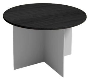 Stół konferencyjny z okrągłym blatem PRIMO GRAY, średnica 120 cm, szary/wenge