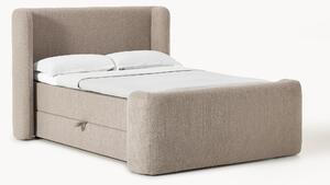 Łóżko kontynentalne Bouclé z miejscem do przechowywania Perla