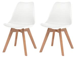 Krzesła stołowe, 2 szt., białe, plastikowe