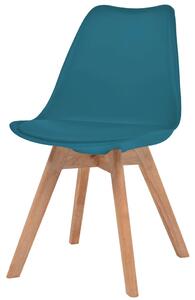 Krzesła stołowe, 6 szt., turkusowe, plastikowe