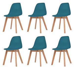 Krzesła stołowe, 6 szt., turkusowe, plastikowe