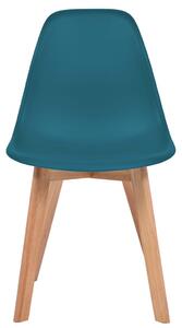 Krzesła stołowe, 2 szt., turkusowe, plastikowe