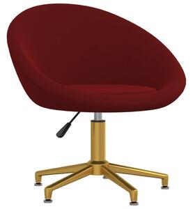 Krzesła stołowe, 6 szt., winna czerwień, obite aksamitem