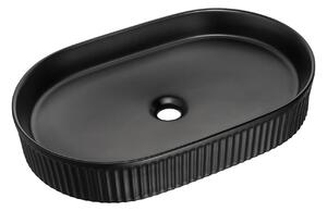 Czarna owalna ceramiczna umywalka F9-D41