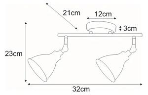 Biała podwójna lampa sufitowa reflektorowa loft - A772-Vezo