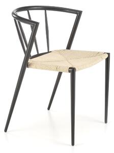 Metalowe krzesło K515 z siedziskiem ze sznurka